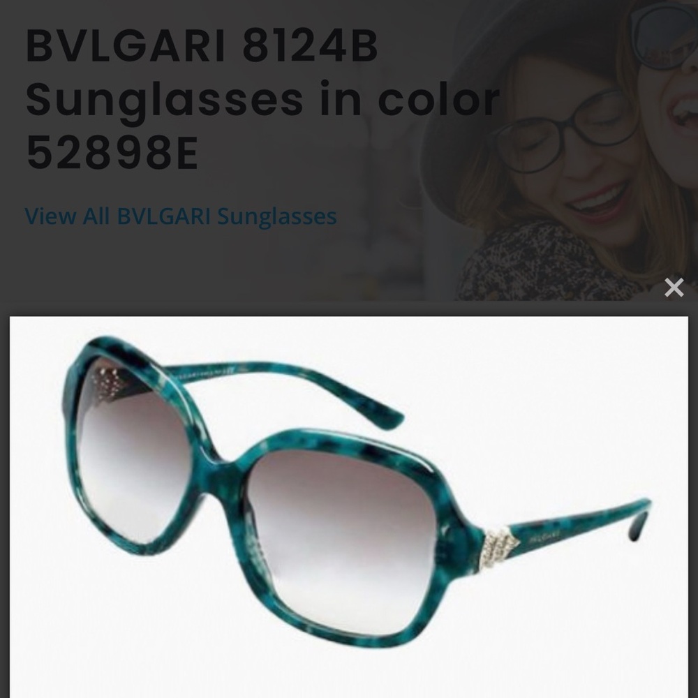 Bulgari 8124B Teal gradient lens sunglasses - Picture 2 of 12